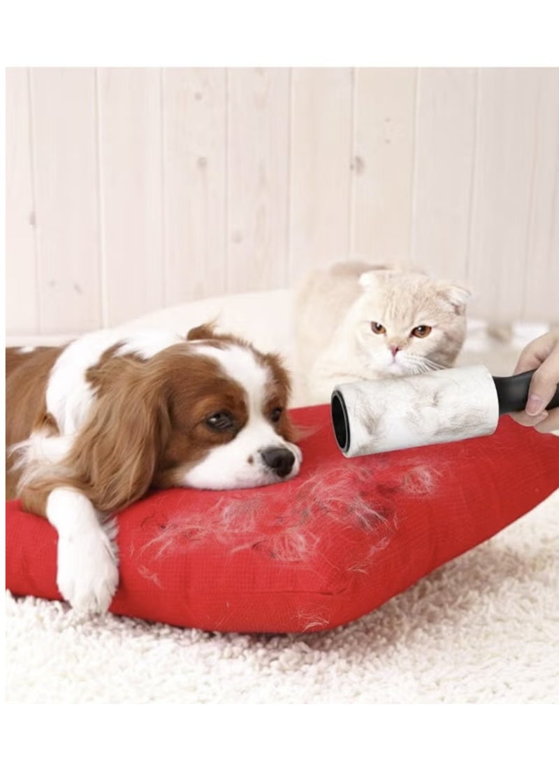 SAPU Lint Rollers for Pet Hair Extra Sticky Lint Roller for Clothes Lint Removal 4 Sticky Rolls with 2 Handles - Image 4